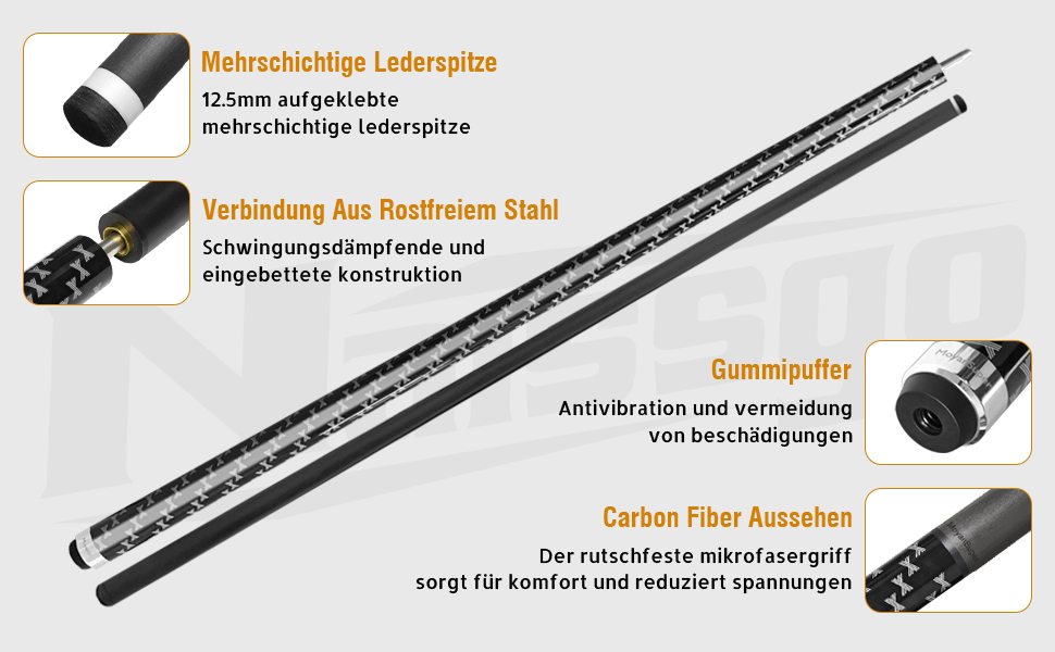Більярдний кий з карбону, 58 дюймів, наконечник 12.5 мм, вага 20/21 унція, аксесуар для більярду C4706-200Z