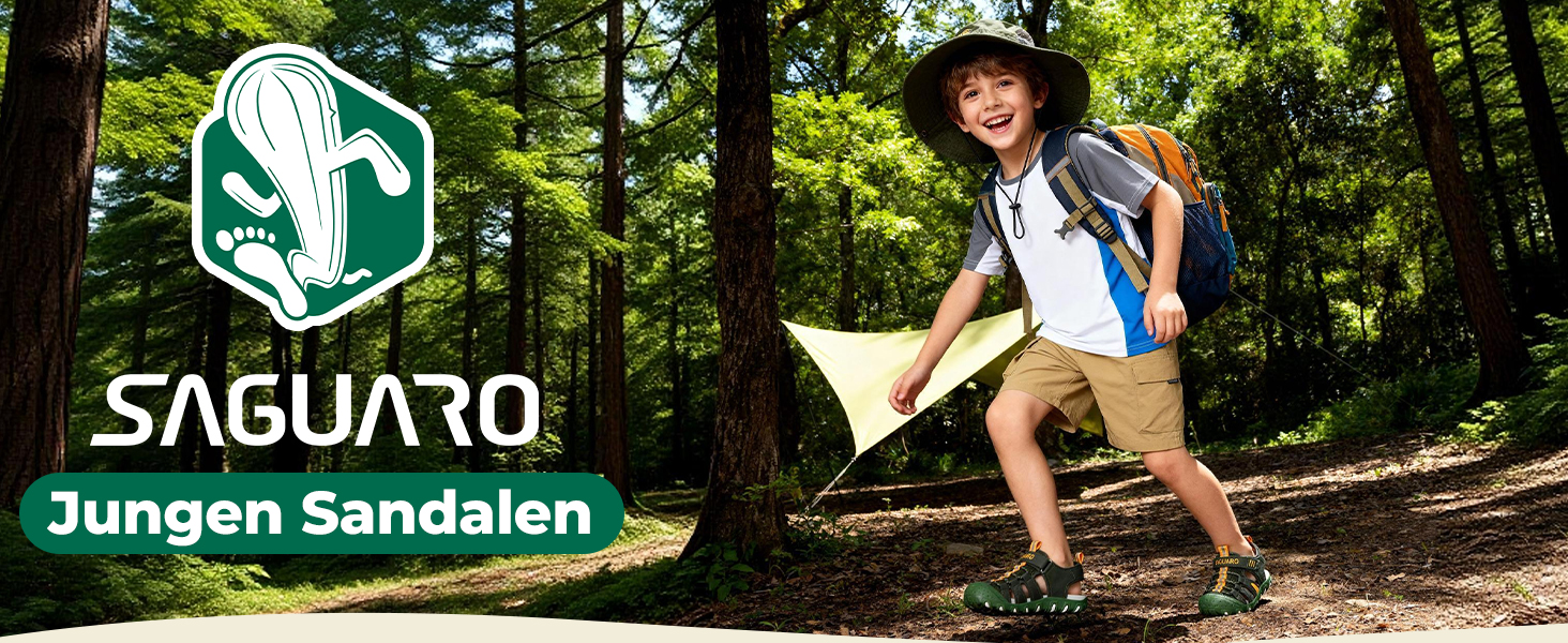 Сандалі дитячі SAGUARO закриті трекінгові для хлопчиків, літні, для активного відпочинку, зелені, розмір 36 EU