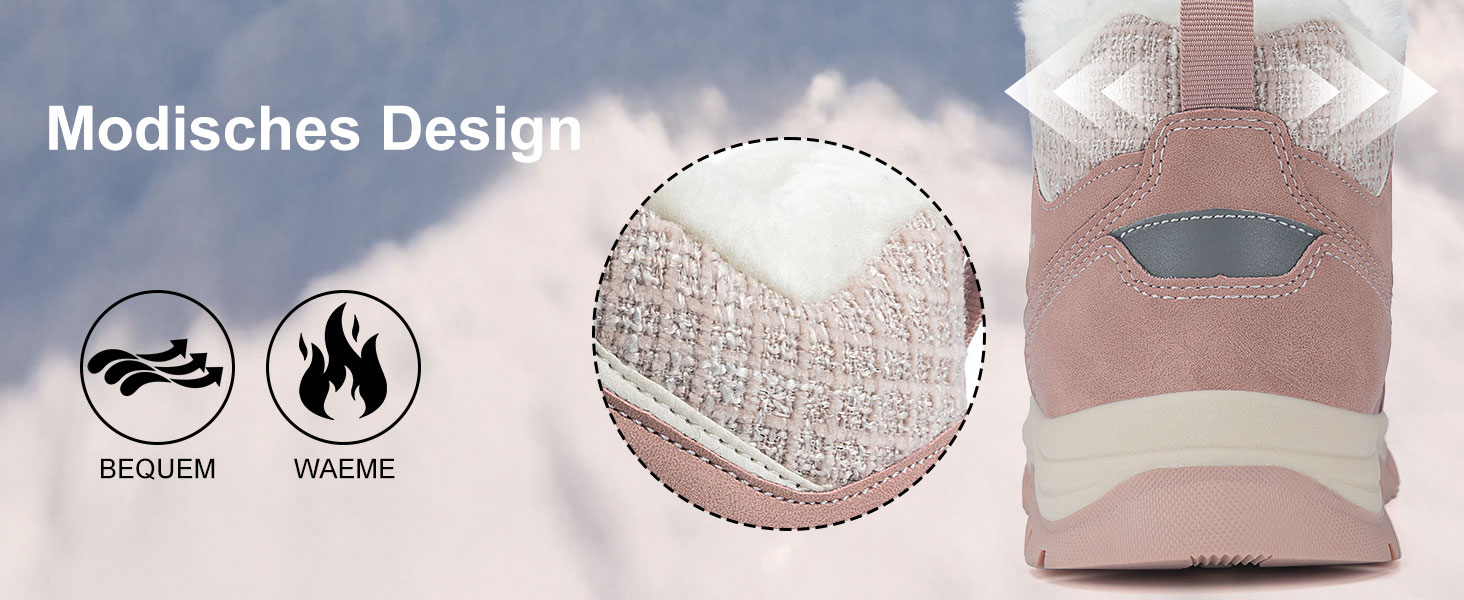 Зимові черевики для жінок, снігоступи, антиковзаючі черевики, зимові черевики, розмір 37-42 EU, 40 EU, рожеві