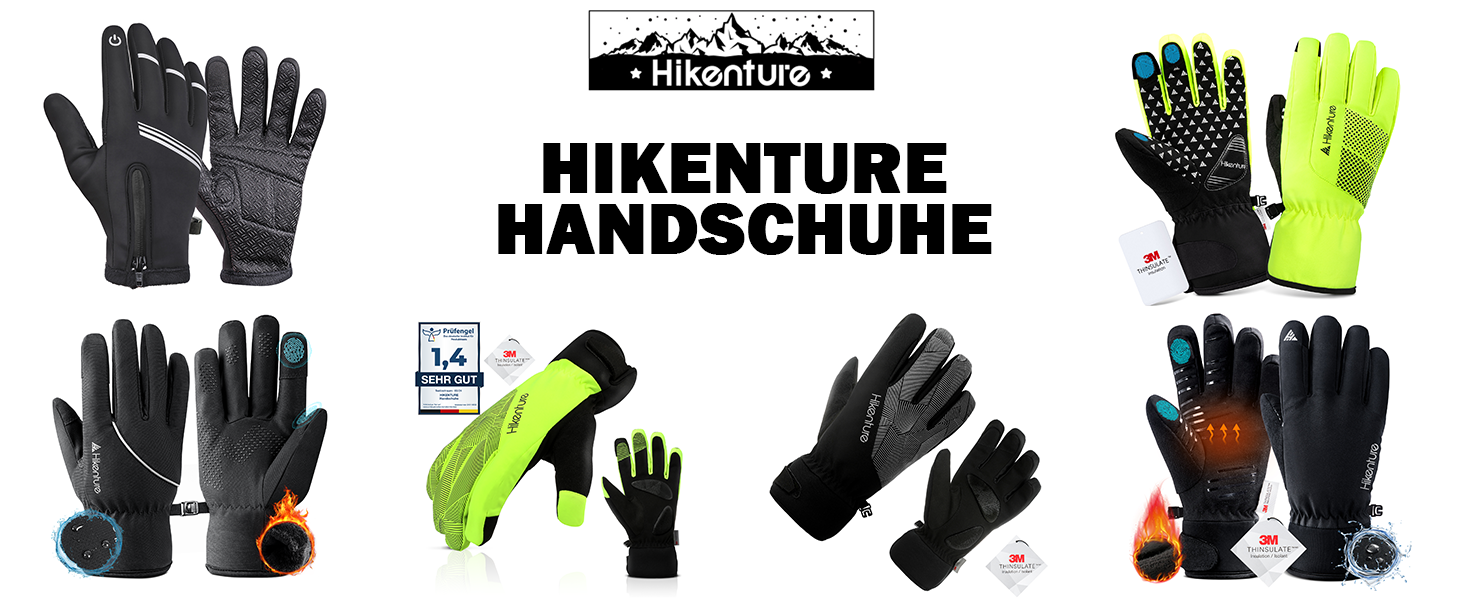 Зимові рукавички HIKENTURE: водонепроникні, для велосипеда та катання на лижах, тепла терморукавичка для чоловіків та жінок, з гелевою підкладкою, жовто-зелені, для бігу та активного відпочинку