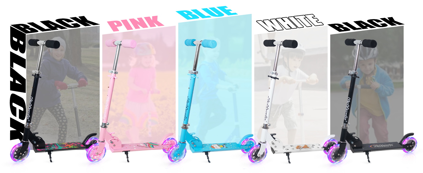 Дитячий ролер Nattork: легкий, складний, з регулюванням висоти, до 50 кг, рожевий