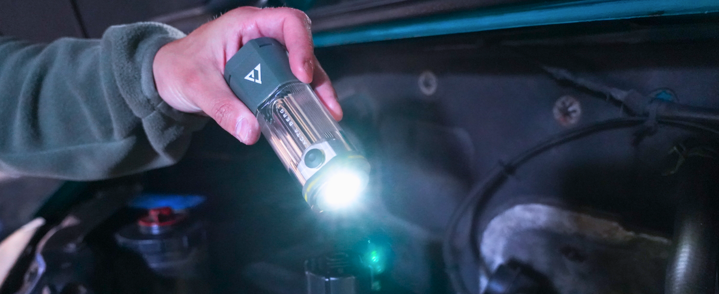 Ліхтар кемпінговий LED Acta Berg 450 люмен, акумуляторний з Power Bank (4000 mAh), до 150 год, IP44, оливково-сірий