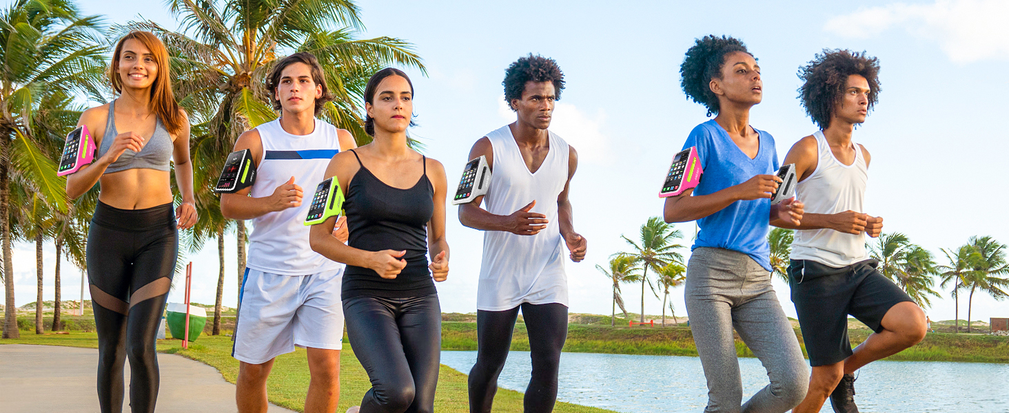 Спортивний браслет для телефону Haissky з кишенькою для навушників (6.9 дюйми) - сірий