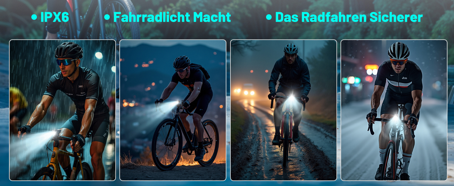 Велофара TECHCYC з датчиком освітлення, LED, до 70 Люкс, StVZO, USB, IPX6, 2500 mAh (передня) & 300 mAh (задня)