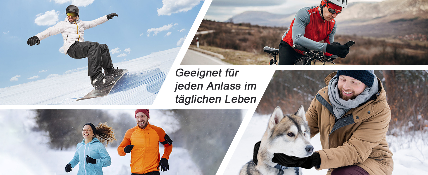 Велосипедні рукавички Anqier для чоловіків та жінок. Зимові рукавички для їзди на велосипеді, теплі, водонепроникні, з сенсорним екраном, спортивні, з антиковзким покриттям.