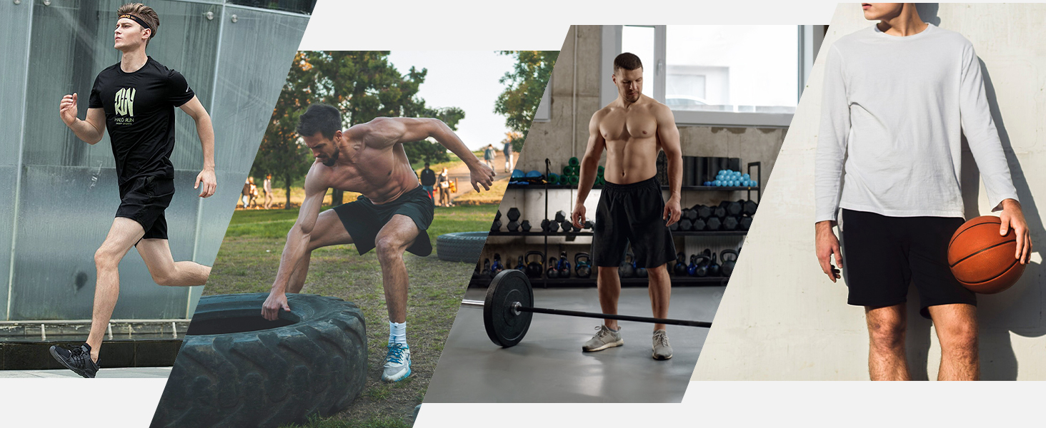 Шорти спортивні чоловічі HMIYA, чорні, швидковисихаючі з кишенею на блискавці