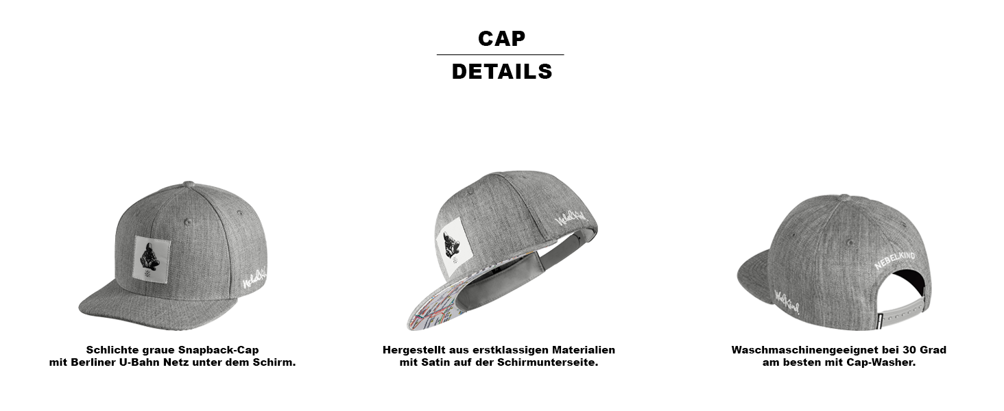 Кепка-снэпбек Nebelkind Berlin Netzplan сіра, унісекс, з регульованим розміром та прямим козирком, стильна бейсболка Streetwear