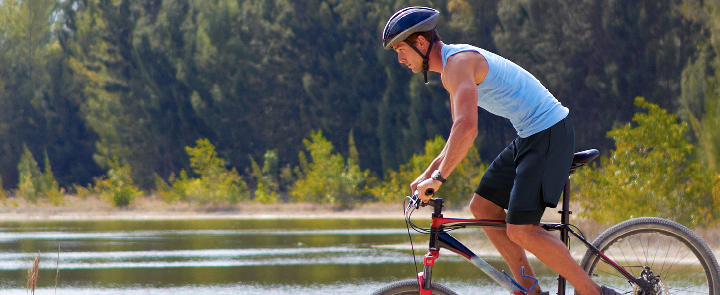 Шорти чоловічі Niksa 2er Pack 2-в-1, спортивні, швидковисихаючі, дихаючі, з кишенею для телефону (XXL, темно-синій)