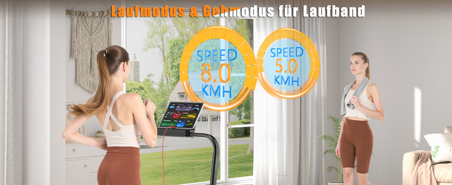 Біговий доріжка HomeFitnessCode з нахилом - Walking Pad для дому, чорно-білий (чорний, складний)