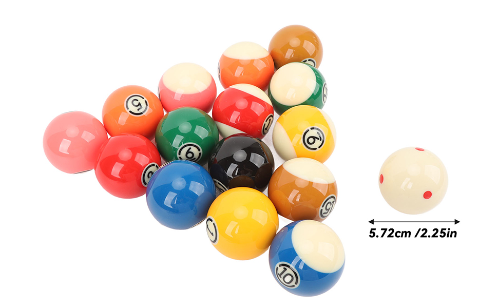 Набір куль для більярду, 16 штук, 5,72 см, кульки для більярдного столу, набір для тренувань