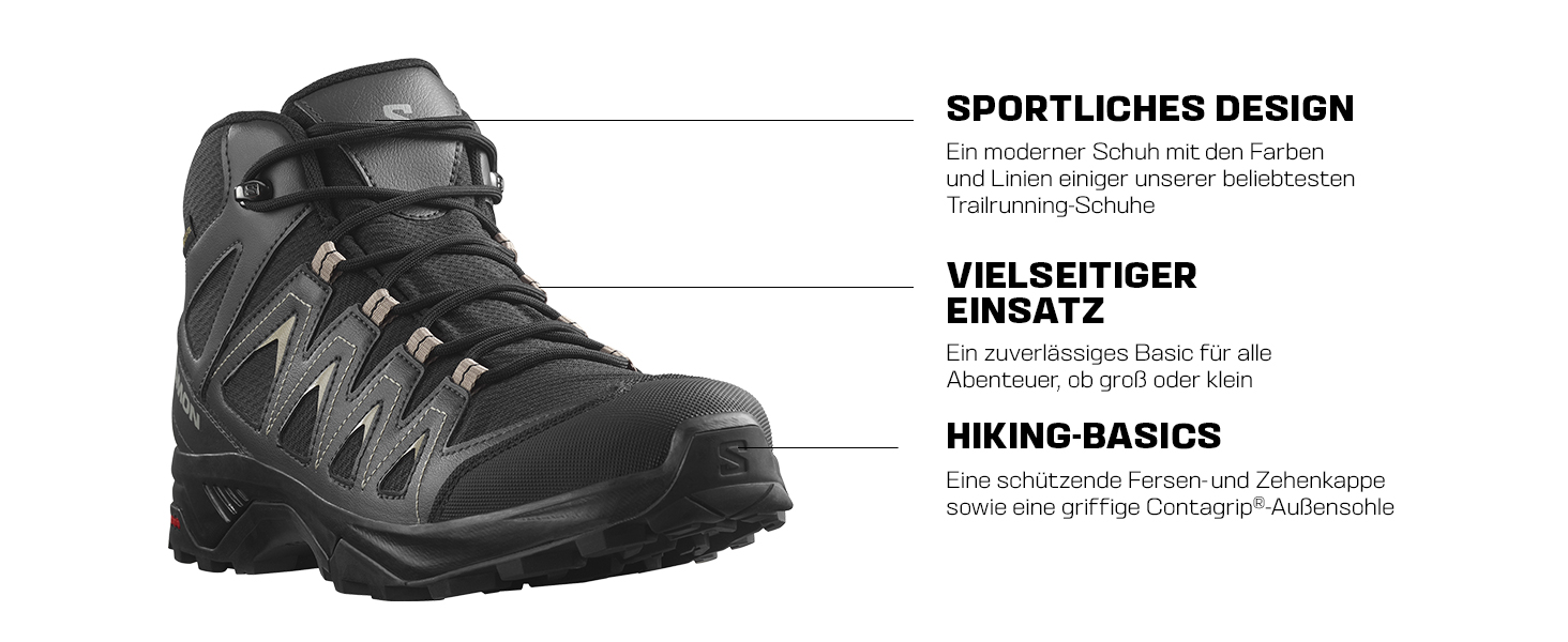 Жіночі трекінгові черевики Salomon X Braze Mid Gore-Tex, 39 1/3 EU, Ebony India Ink Bleached Aqua