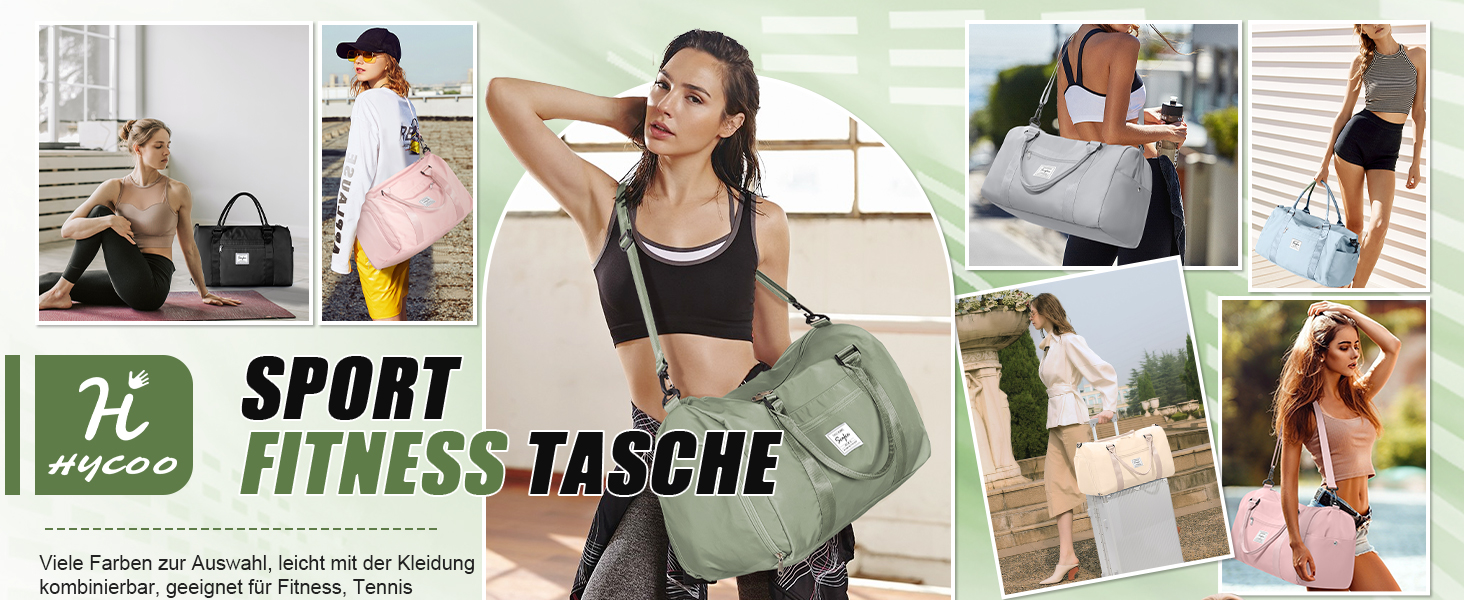 Спортивна сумка HYC00 для жінок та чоловіків, дорожня сумка-вояджер, Gym bag, сумка для плавання, йоги, тренувань, з відділенням для мокрого одягу та взуття, армійний зелений