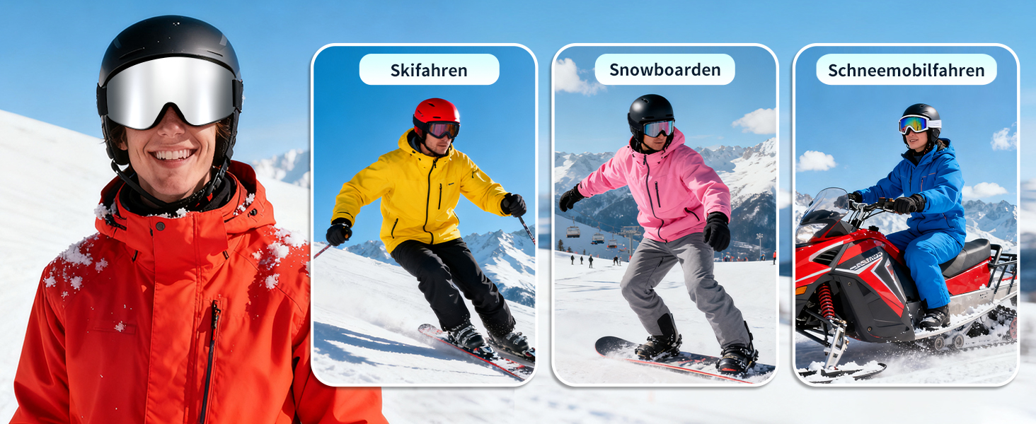 Скі-маска VCOROS з змінним склом, унісекс, захист від УФ, проти запотівання, срібно-білий колір + лінза (VLT13%)