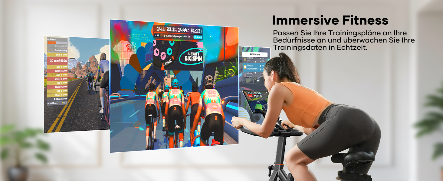 Велотренажер Neu Toputure з вимірюванням пульсу, 15 кг маховик, магнітний опір, до 160 кг, тримач для планшета, тримач для напоїв, помаранчевий