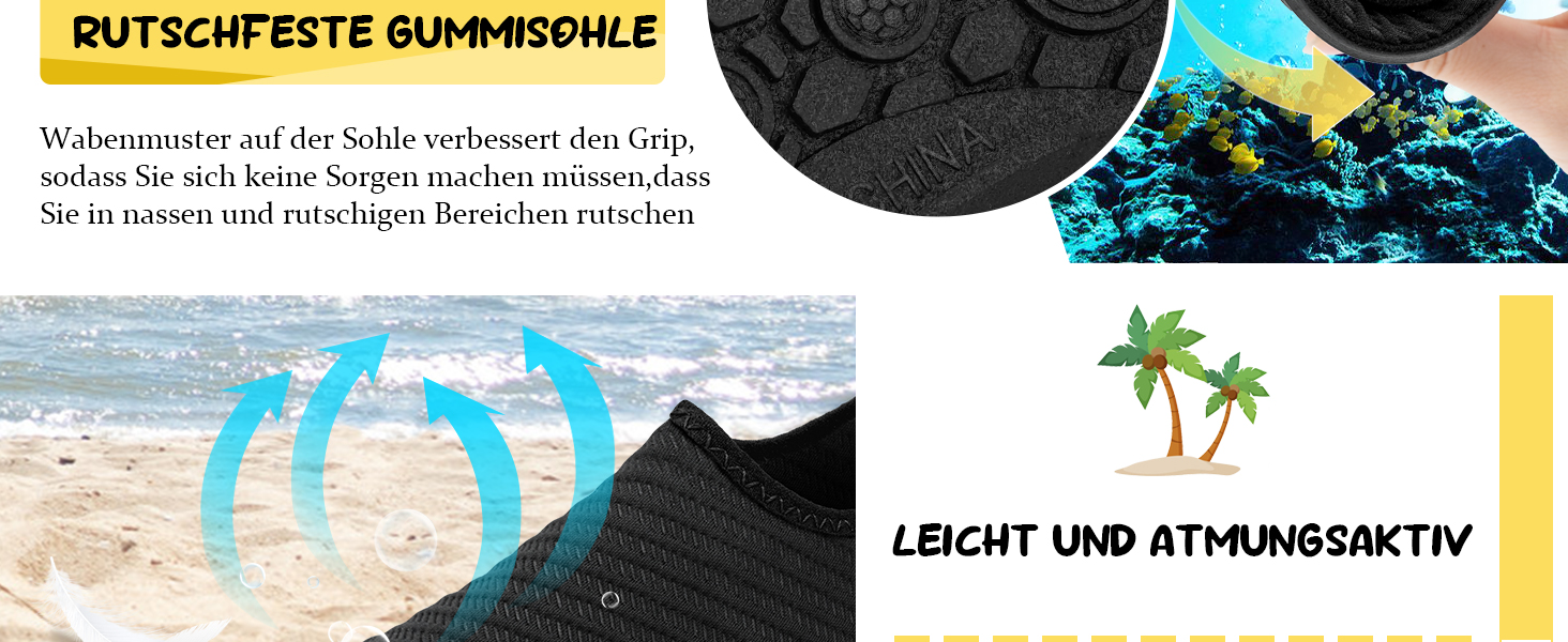 Чоловічі та жіночі аквашузи для плавання та водних видів спорту, легкі, швидковисихаючі, з антиковзким покриттям, блакитна лінія, 42/43 EU