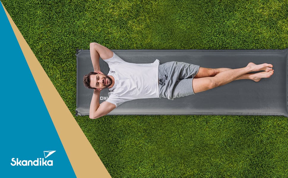Skandika Premium Easy Isomatte 3D: Самонадувний килимок для кемпінгу, 10 см, одинарний/подвійний - для намету, авто, відпочинку на природі
