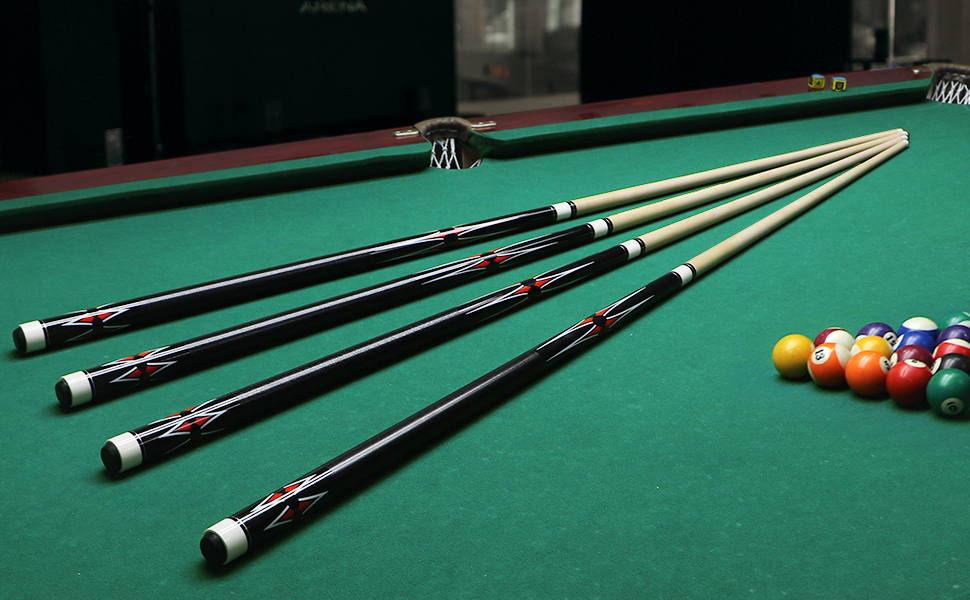 AKLOT Професійний кий для більярду, кий для більярду 58' з канадського клена, для дорослих, 18/19/20/21 oz, червоний, 1 шт.