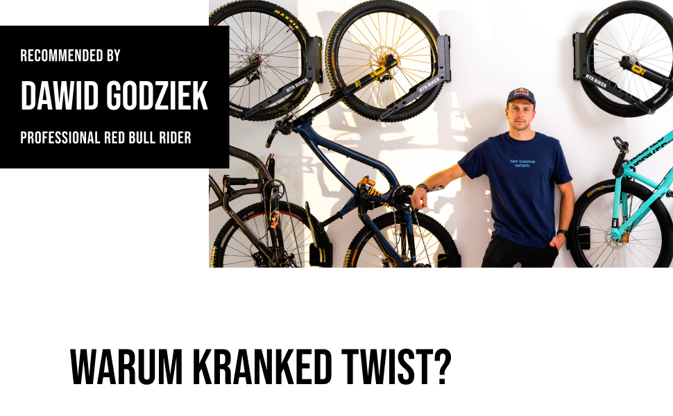 Кріплення для велосипеда RTR BIKES Kranked Twist – поворотне на 180°, для електровелосипедів та MTB до 30 кг, підходить для коліс 24-29 дюймів та шин 3,5