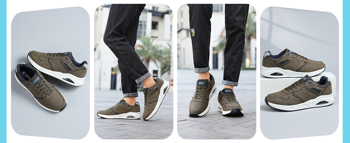 AX BOXING: Чоловічі кросівки/кеди. Легкі повсякденні, модні спортивні черевики з натуральної шкіри. Розміри 41-46 EU, колір коричневий. Розмір 45 EU