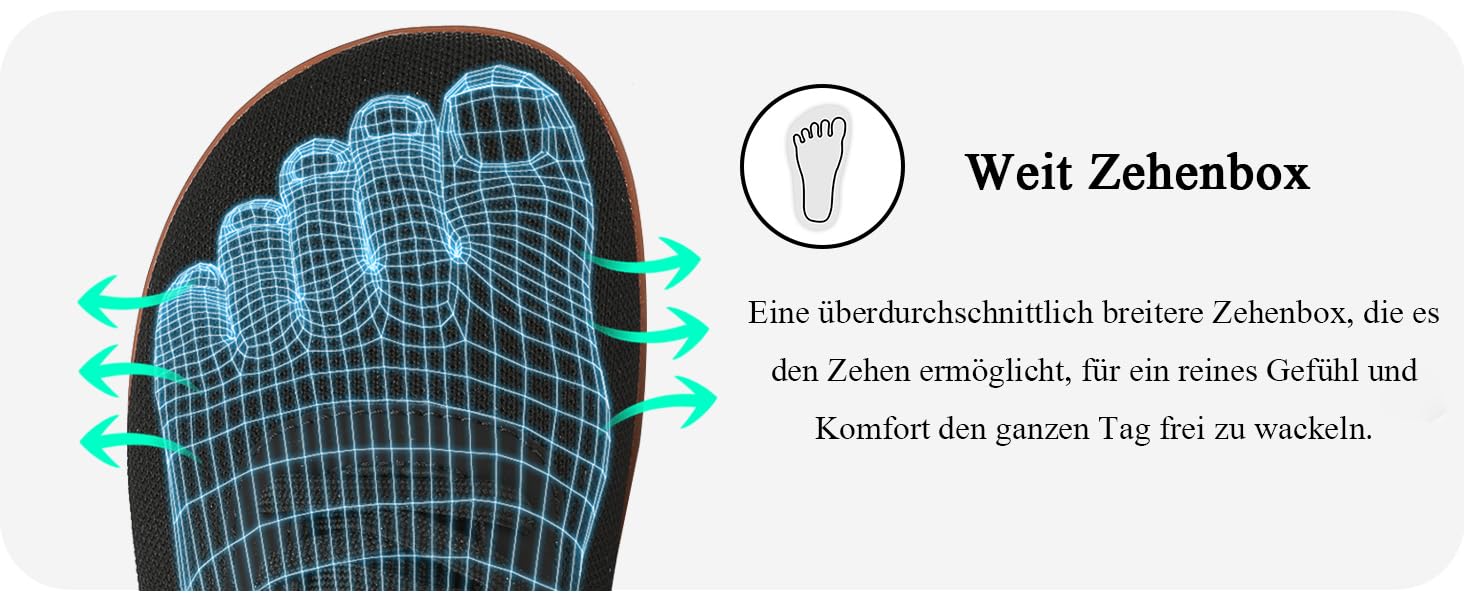 ASHION Взуття для ходьби та бігу без шкарпеток (унісекс) – широкі, для жінок та чоловіків, розмір 42 EU, колір коричневий