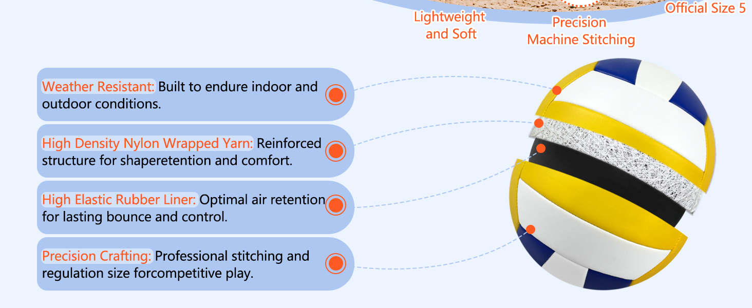 Волейбольний м'яч Aipwerer: для пляжу, залу та тренувань. З насосом та сумкою. Зелено-білий, розмір 5