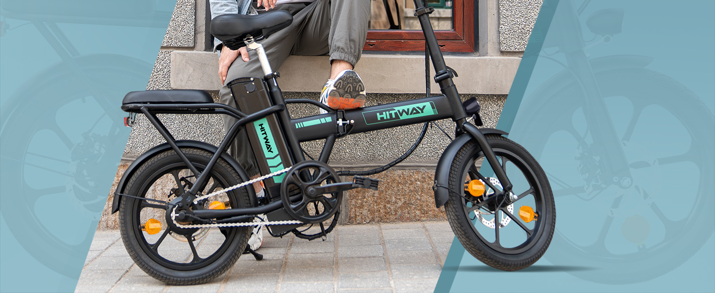 Електровелосипед складаний HITWAY E-Bike 250Вт 25км/год 35-70км 16" Black