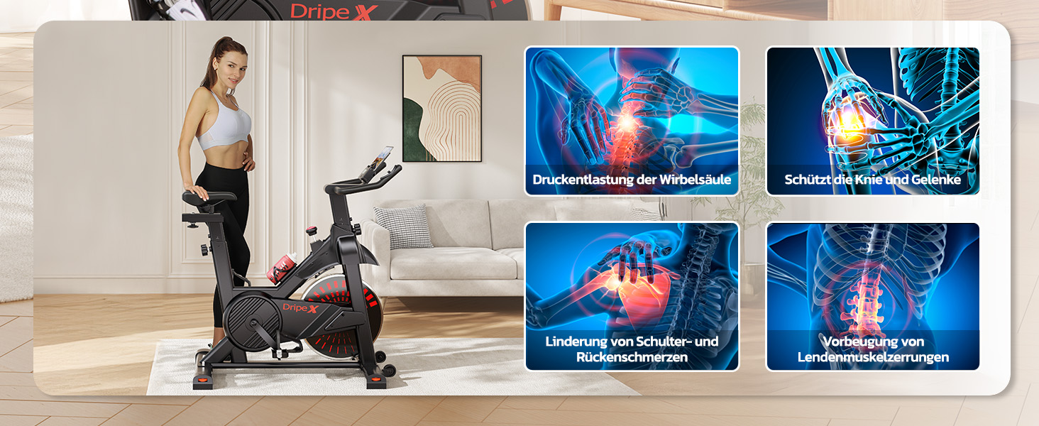 Велотренажер Dripex: стабільний, комфортний, з тримачем для планшету, до 150 кг, для дому