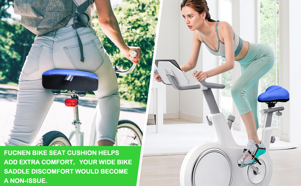 Покриття для велосипедного сидіння Sattelbezug, 27 x 25 см, гелеве, широке, для стаціонарних велосипедів, велотренажерів, спиннингу, з гелевою подушкою, м'яке, темно-синій