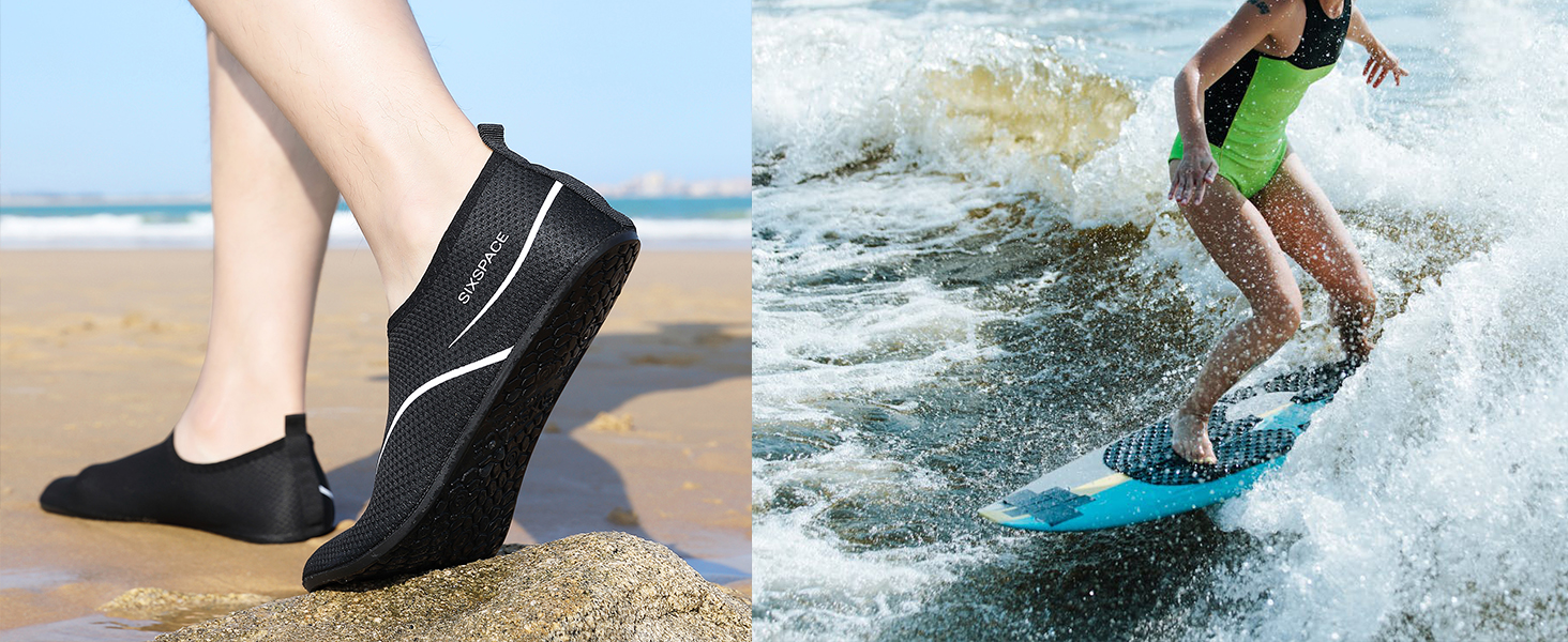 Шкарпетки для плавання Sixspace: жіночі шкарпетки для басейну, пляжу, моря та водних видів спорту (чорний, 38 EU)