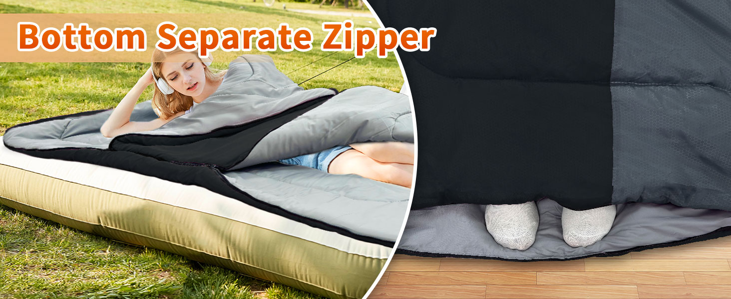 Сплячий мішок Outdoor для дорослих, зимовий, водонепроникний, 3-4 сезони, з компресійним мішком, 0℃, чорний, 220x85 см