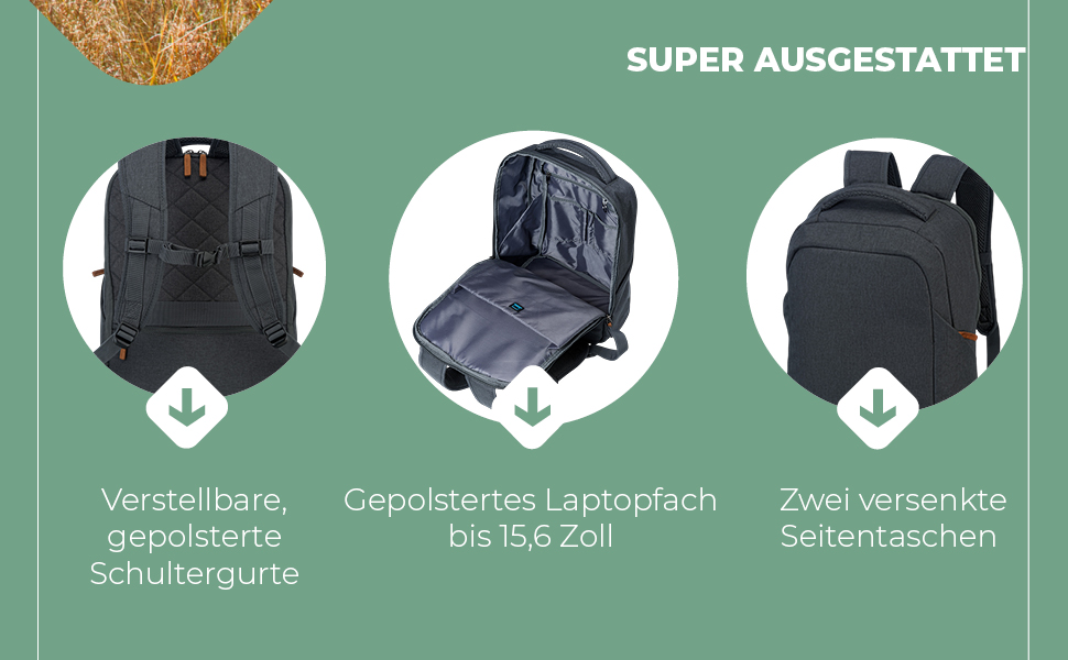 Антивандальний рюкзак travelite SAFETY BASICS з задньою блискавкою, для подорожей, з відділенням для ноутбука до 15,6