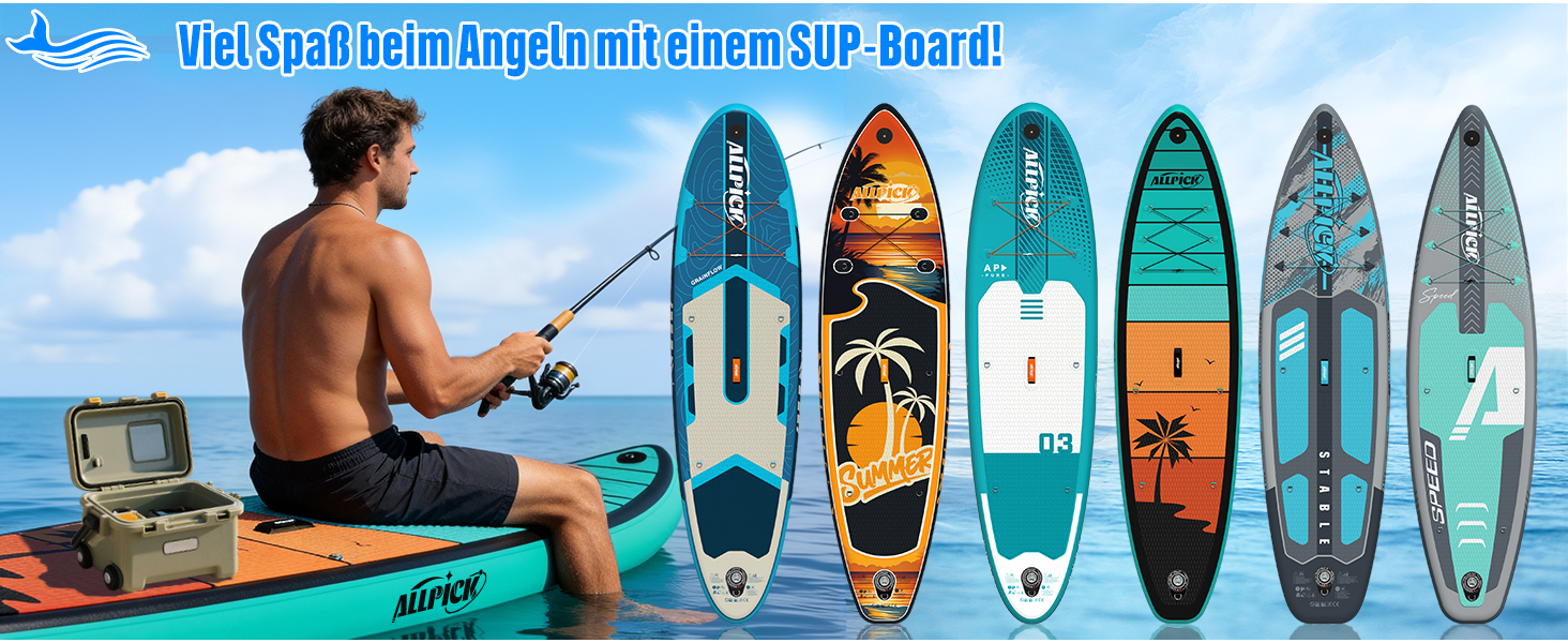 Надувний SUP-борд ALLPICK Premium Set: Комплектація для початківців та досвідчених, з кріпленням для камери, регульовим веслом, 200 кг, для відпочинку на пляжі (зелений)