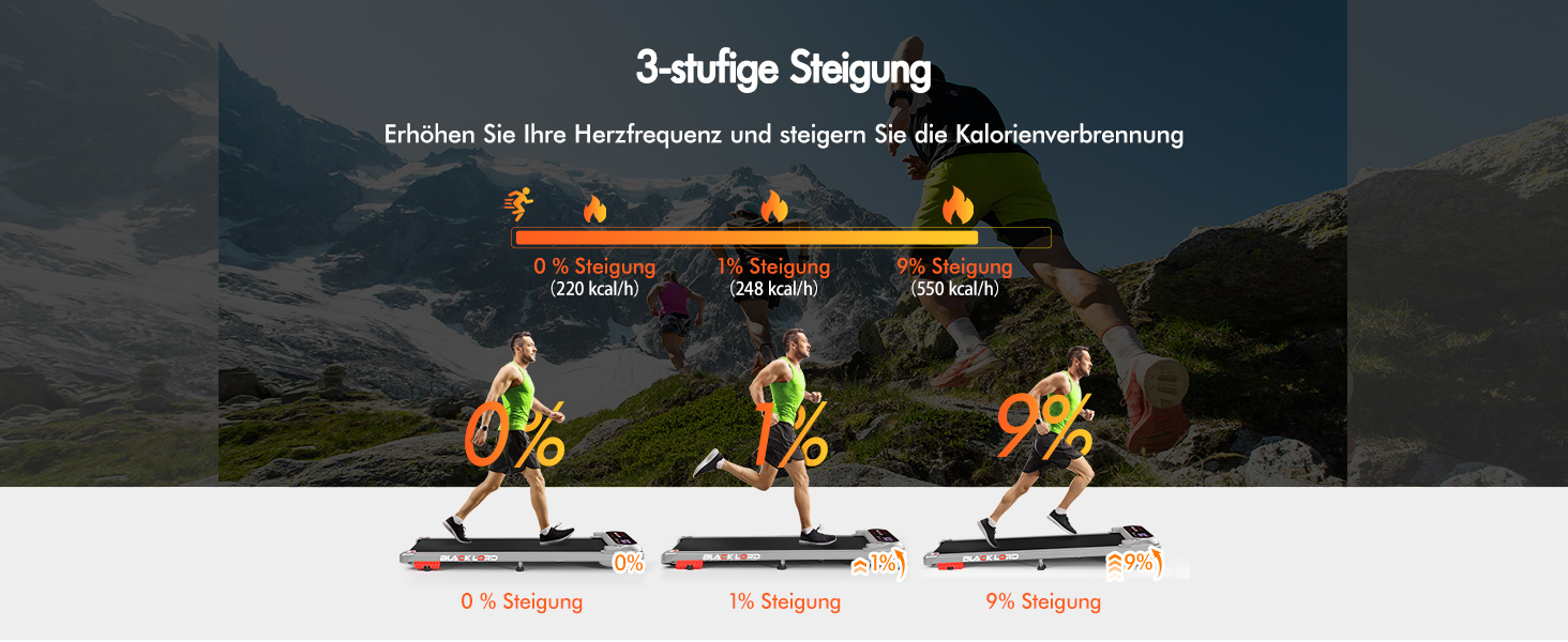 Біговий тренажер BLACK LORD X7 - Walking Pad з тихим мотором 3.0PS, до 130кг, Bluetooth, 3 рівня нахилу, антиковзаюча поверхня (Срібний)