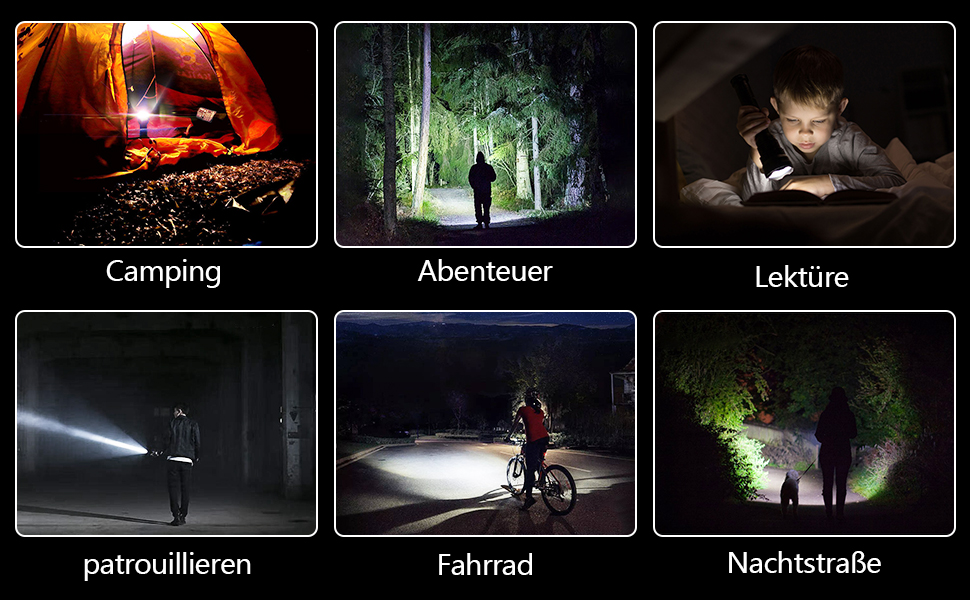 Тактичний ліхтарик DapoHomeu LED, 500000 люмен, перезаряджається, тактичний, з функцією зуму, водонепроникний, 5 режимів освітлення для кемпінгу, туризму та надзвичайних ситуацій