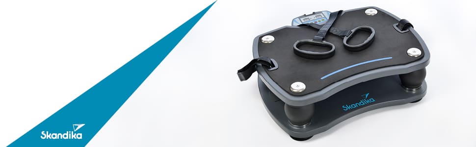 Вібраційна платформа Skandika Vibrationsplatte 500 3D | велика протиковзка поверхня | 4 програми + 20 рівнів | фітнес вдома | з тренувальними гумками, пультом ДУ та постером