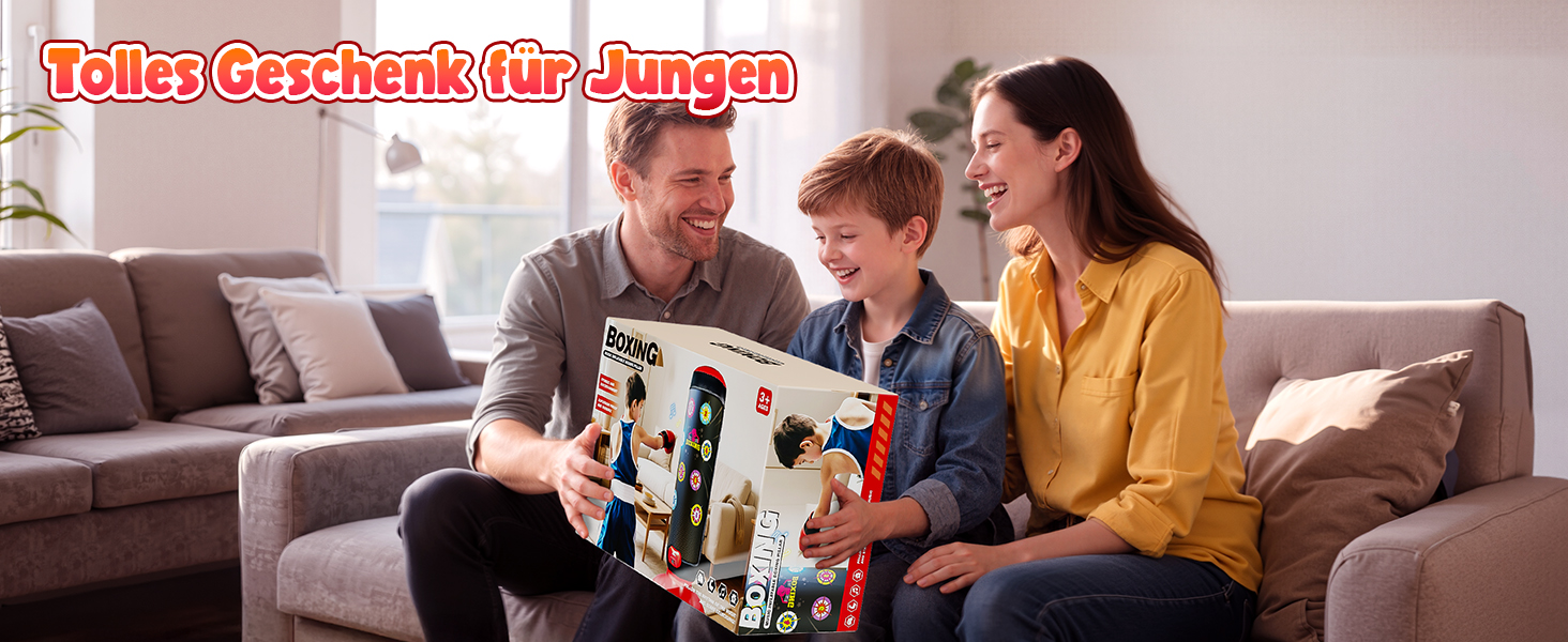 Інтерактивний боксерський мішок для дітей з музикою та світлом, стоячий, надувний, з рукавичками, для хлопчиків 6-12 років, червоний, L