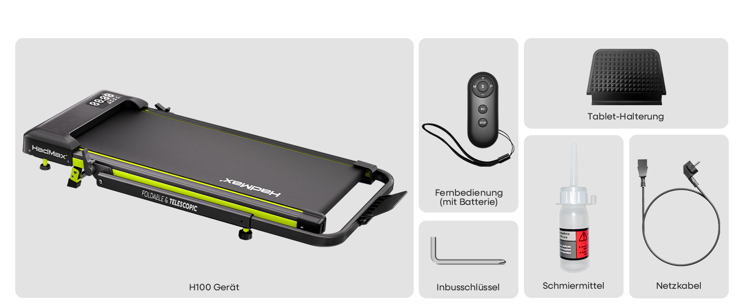 Бігова доріжка Walking Pad з нахилом 10%, 3.0 к.с., складна, для дому з магнітним пультом, LED-дисплеєм, висувними поручнями, 12 програм HIIT, до 136 кг, зелена