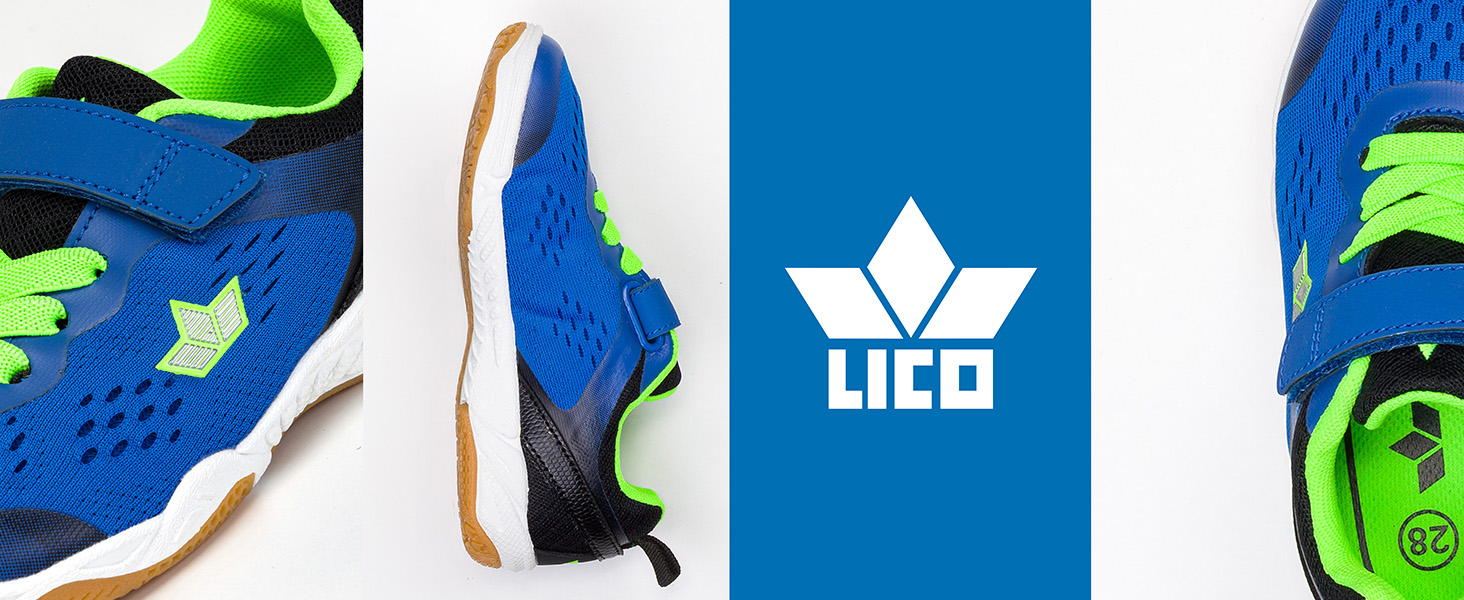 Дитячі унісекс кросівки для залу Lico Key Vs, темно-синій з лимонним, розмір 33 EU