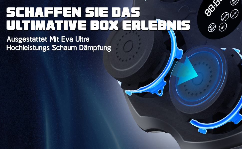 Музична боксерська машина Lvelfe з LED-підсвічуванням, Bluetooth, 9 режимів швидкості та лічильником, чорна