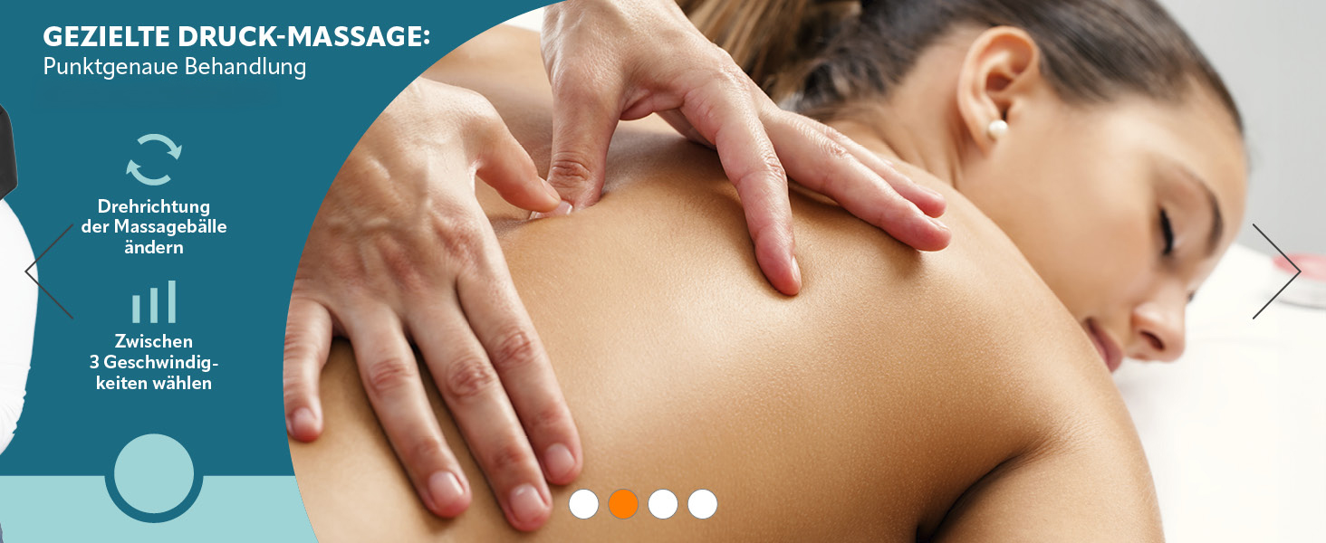 Масажер для шиї та плечей VITALmaxx Shiatsu з підігрівом: масаж шиї, спини, ніг. 8 масажних голівок.