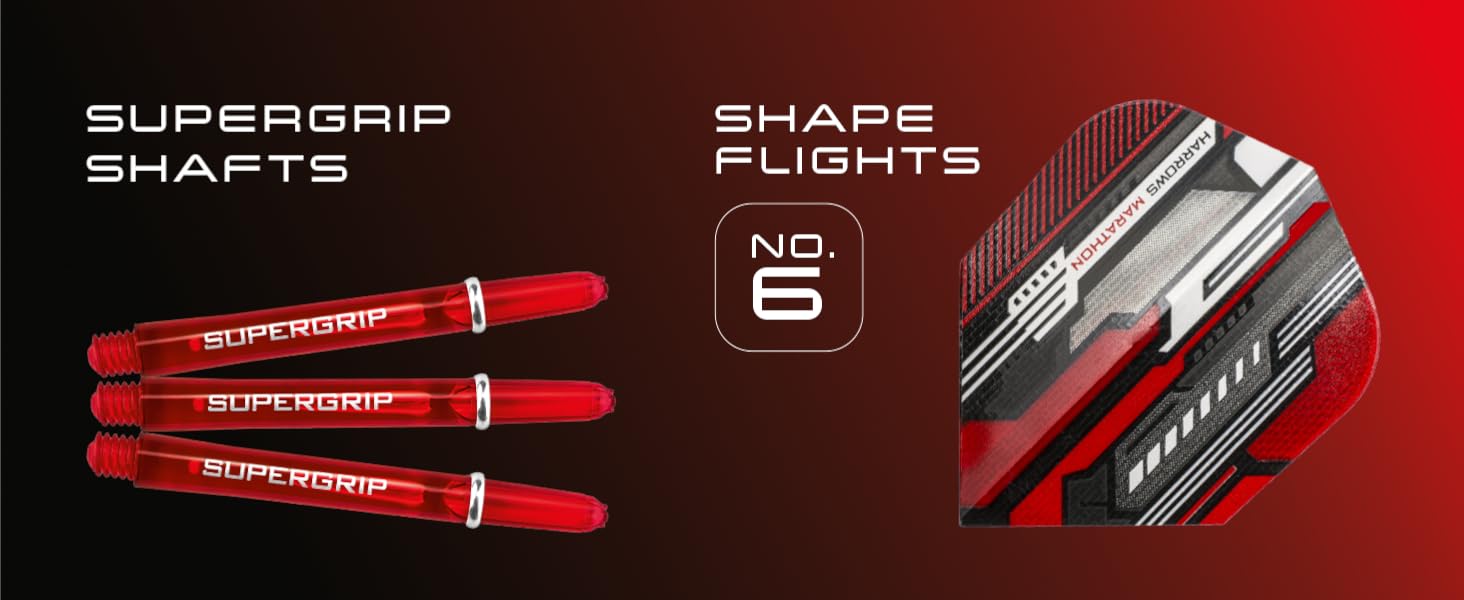 Дарти Ace Rubber Black (Сталеві дротики) з кейсом, 20/22/24/26 г, Supergrip, 100 мікрон Marathon Flights, чорні