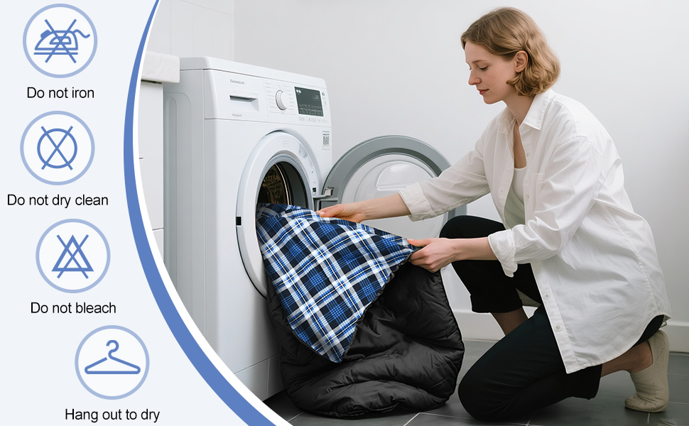 Спальний мішок Baumwoll-Flanell для дорослих, 100% бавовняний, для кемпінгу, походів, 3-4 сезони (Чорний/Блакитний)