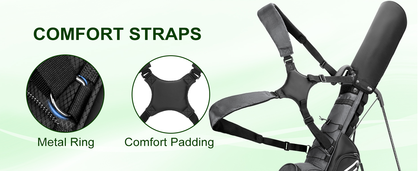 Сумка для гольф-клубів на 7 місць, компактна, для поля та тренувального майданчика, легка, з ергономічним двошаровим ременем (Сіра)