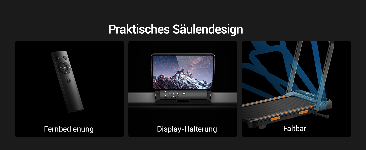 Бігова доріжка для дому UMAY з нахилом 20%, швидкість до 12 км/год, чорна