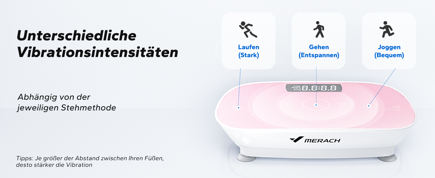 Віброплатформа MERACH для тренувань всього тіла, рожева. З Bluetooth-динаміком, автоматичне регулювання швидкості, для м'язового тренування та формування
