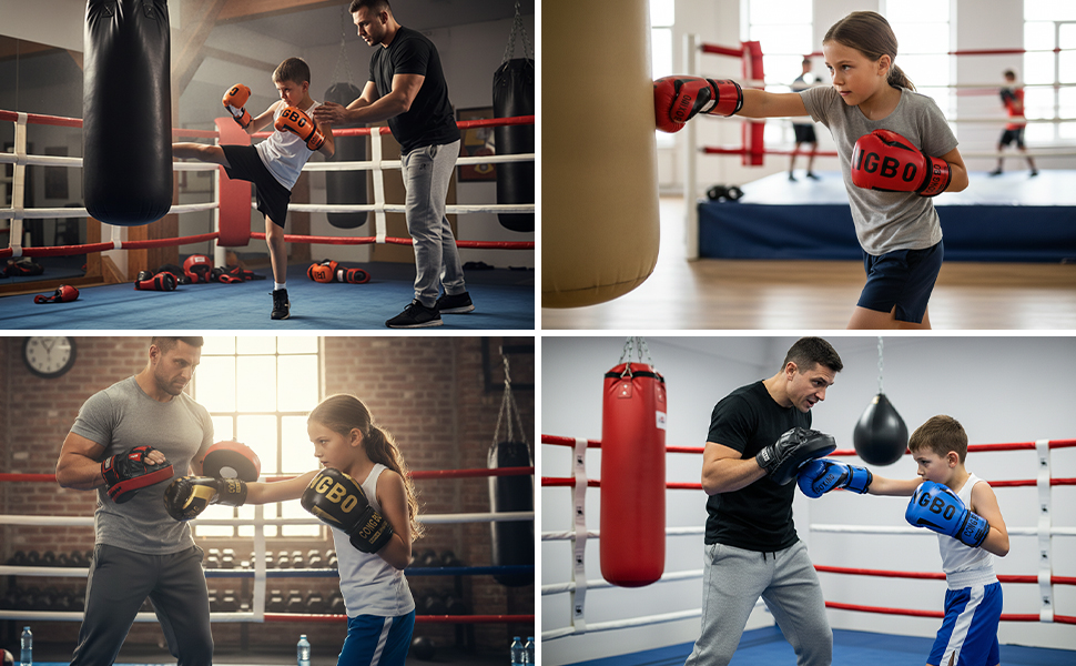 Боксерські рукавички для дітей 6 oz, Orange - для тренувань та спарингу (3-12 років)