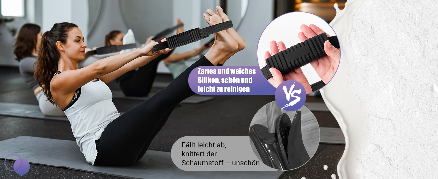 Набір для пілатесу: кільце, стрічки, міні-м'яч, постер, сумка. Core-тренінг для жінок. Чорний колір