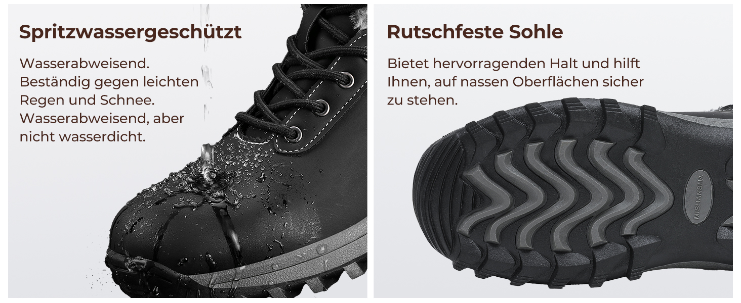 Зимові черевики Mishansha для жінок та чоловіків, теплі, водонепроникні, для ходьби, розмір 36-48, чорний