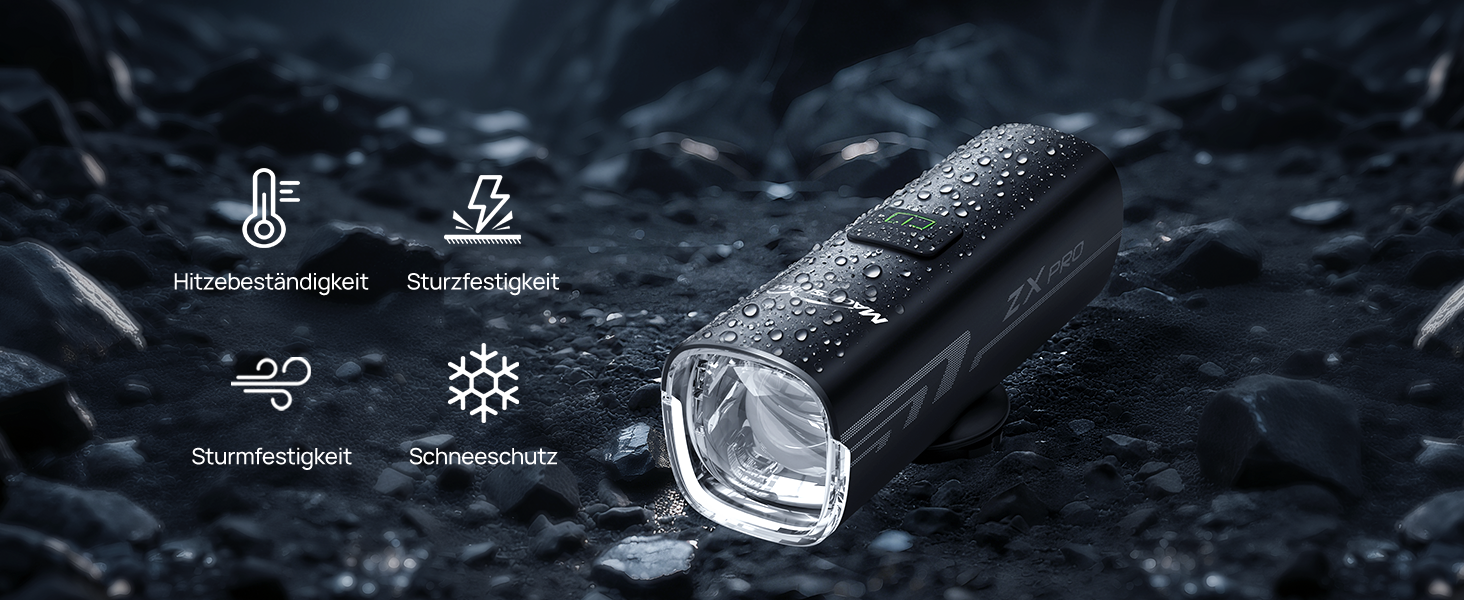 Передній велосипедний ліхтар MagicShine ZX Pro 100 Lux, LED фара з 3 режимами світла, водонепроникна IPX6, USB-зарядка, сертифікована StVZO