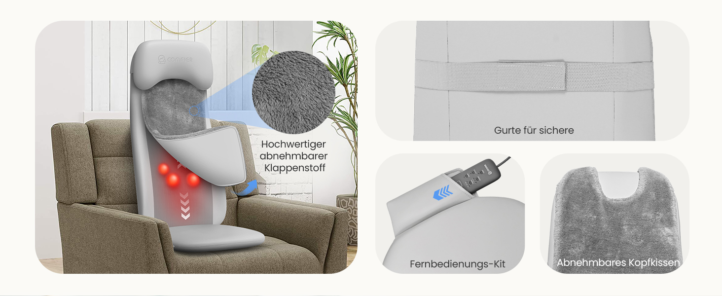 Крісло-масажер Comfier Shiatsu з підігрівом та функцією глибокого масажу, 2D/3D, для дому та офісу